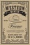 Western vintage frame label wanted retro hand drawn vector