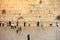 Western Wall in Jerusalem and flag