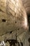 Western Wall underground Tunnel with Western Stone monolithic ashlar base of Temple Mount walls in Jerusalem Old City in Israel