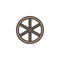 Western wooden wheel filled outline icon