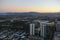 Westgate Las Vegas aerial view at sunset, Las Vegas, NV, USA