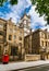 Westminster abbey: back street view, London