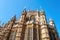 Westminster Abbey, London, famous as the site of many Royal weddings, coronations and burials. Detail of this medieval building