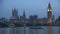 Westminster Bridge Parliament Palace and Elizabeth Tower with Big Ben in Night