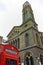 Westminster Chapel and phone booth, London, England, Great Britain