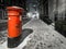 Westminster in snowy night, London