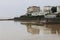 Weston super mare England reflections of sea front building on the low tide