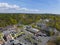 Weston town center aerial view, Massachusetts, USA