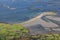 Westport bay and islands with farms and beaches taken from Croagh Patrick mountain