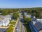 Westwood historic town center aerial view, Massachusetts, USA