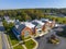 Westwood historic town center aerial view, Massachusetts, USA