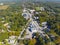 Westwood historic town center aerial view, Massachusetts, USA