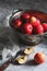 Wet apples in a colander