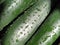 Wet Cucumbers. Thoroughly wash vegetables with water. Prevention of infectious diseases. Green vegetables close-up. Vegetarianism