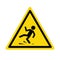 Wet floor sign. Safety yellow slippery floor warning icon vector caution symbol