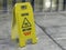 Wet floor warning sign