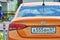 Wet Hyundai Solaris 1.6 Orange in Russia.