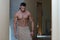 Wet Muscular Man Wrapped In Towel
