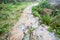 wet path on terraced hill in Dazhai