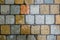 Wet from the rain colorful brick tiles horizontal background