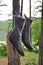 Wet socks drying on a rope