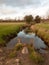 wet waterlogged country farm land stream eddy