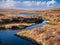 A wetland area forming peat near Eshaness, Northmavine on Mainland, Shetland, UK.