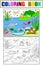 Wetland landscape with animals color and coloring vector for adults