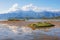 Wetland landscape. Montenegro, Tivat. View of Tivat Salina - botanical reserve. Halophytic vegetation