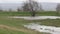 Wetlands in agriculture after heavy rain in the spring. Russia.