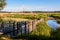 Wetlands around the Normandy bridge (pont de Normandie) in France