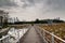 Wetlands park with cloudy sky in china