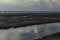 Wetlands of the river, the longest bridge in the world by the hangzhou bay