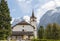 Wetterhorn Mountain and church in Jungfrau Alps