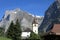 Wetterhorn Mountain and church in Jungfrau Alps
