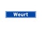 Weurt isolated Dutch place name sign. City sign from the Netherlands.