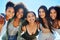 Weve always been best friends. Shot of a group of girlfriends spending the day at the beach.