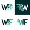 WF letters logo with accent speed green and dark green