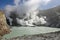 Whakaari or White Island crater lake in New Zealand