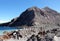 Whakaari or White Island harbour with anchor in New Zealand