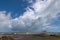 Whakatane river mouth with storm clouds