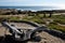 A whale bone seat with a view