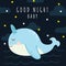 Whale cartoon cute good night card