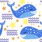 Whale funny pattern