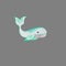whale girl and boy pink and turquoise big fish lives and swims in the sea and ocean, children\\\'s drawing
