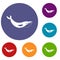 Whale icons set