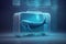 Whale inside a suitcase in the deep blue sea. Generative AI
