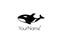 Whale killer, iconic logo. Orca silhouette