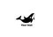 Whale killer jumping silhouette for logotype