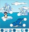 Whale killer and penguin on an ice floe. Complete the puzzle and